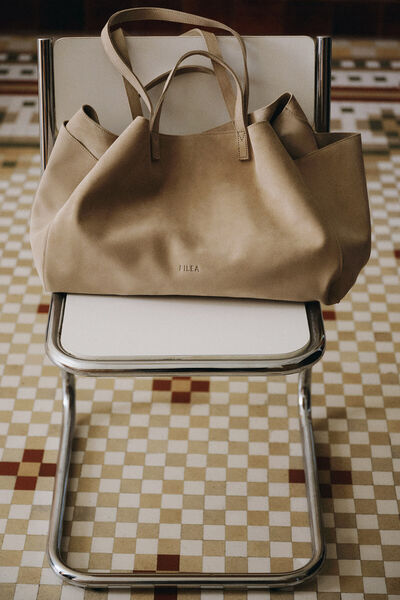 Pilea Süet Deri Boho Tote Bag Taş