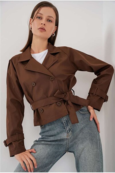 MODA ACIKAHVE KISA TRENCKOT