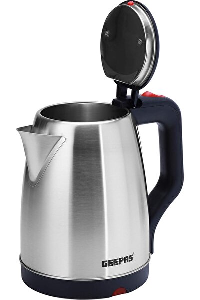 Geepas Stainless Steel Electric Kettle, Silver/Black, 1.8 L, Gk38042
