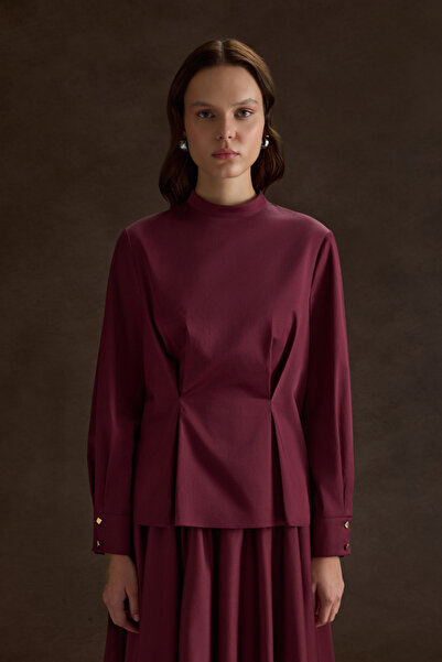 Aker Beli Pili Detaylı Cotton Bluz