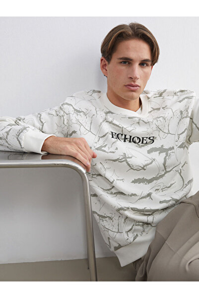 LC Waikiki Ανδρικό φούτερ με στάμπα Crew Neck