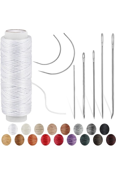 Choice type11 KRABALL 32 Yards Leather Waxed Thread Kit With Hand Sewing Needles for Home Upholstery Carpet