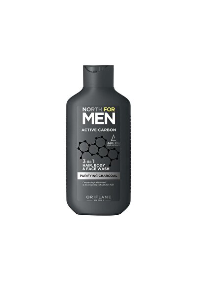 Other Oriflame North For Men Active Carbon 3-in-1 Shower Gel for Hair, Body and Face 250 ml