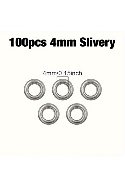 Choice4 4 mm 100pcs Set stainless steel Eyelets Grommets M4-M14 Silver with W...