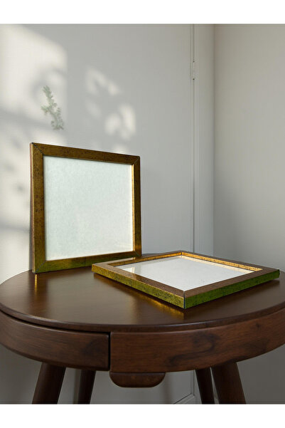 Wooden Factory Decorative Gold Frame Set – 20X20 cm Square Wall Decor and Photo Frame