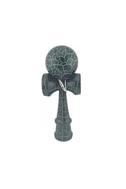 Berbis Kendama X Originala, Jucarie Interactiva din Lemn, 18 cm, Design Crack...