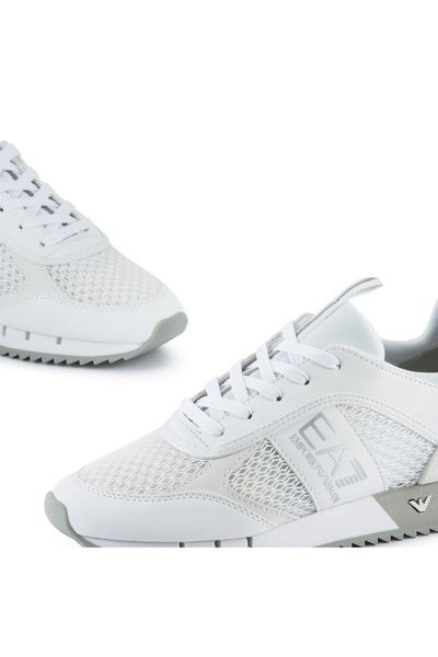 EA7 Sireturi Pantofi Sport Negru Alb