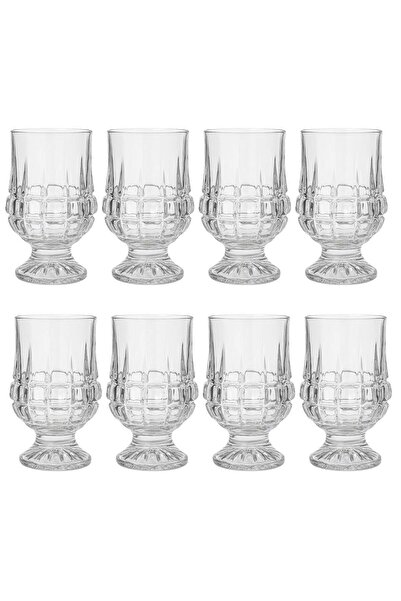 ALQANNAS 8-piece set of premium crystal juice glasses with bases | Elegant glasses for water and juices