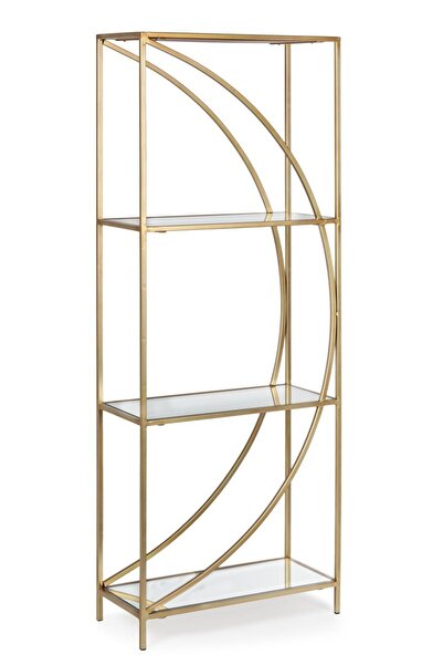 Bizzotto Χρυσό σιδερένιο ράφι με 3 γυάλινα ράφια Elenor 56 εκ. x 25 εκ. x 151,5 εκ.