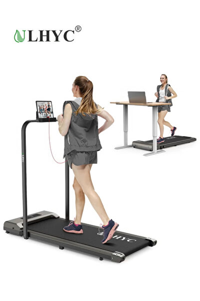 ULHYC Foldable Walking Pad Treadmill, 6.2MPH Under Desk with Handle Bar for Office Home