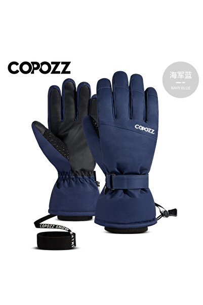 Choice قفازات Copozz للتزلج على الجليد للبالغين دافئة في فصل الشتاء، مقاومة للماء، قفازات ثينسوليت 3M للتزلج على الجليد، حرارية، مقاس M، أزرق داكن