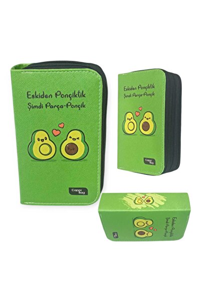 Cappi Kalem Kutusu Ünicorn Üç Bölmeli Vegan Deri Organizer KALEMLİK