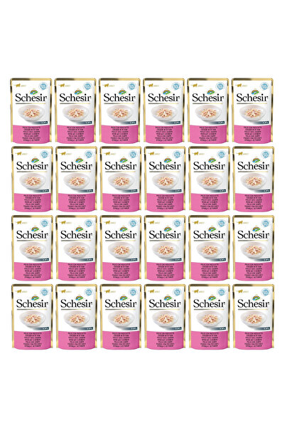 Other SCHESIR Fileuri de pui cu șuncă, hrană umedă pentru pisici, 24 x 50 g