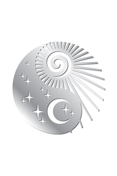 OEM Decorative acrylic mirror YIN YANG - Sun and Moon, 600x600x2mm, wall mount