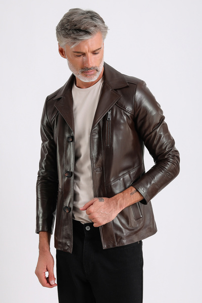 MQ Leather Maroquin Leather Rahel Men's Genuine Leather Coat