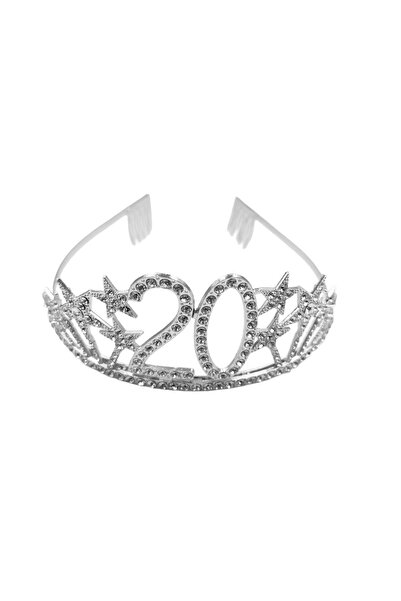 kidspartim Μεταλλική Πέτρα Πολυτελής Αστρική Κορώνα Ασημί 20 Χρόνων