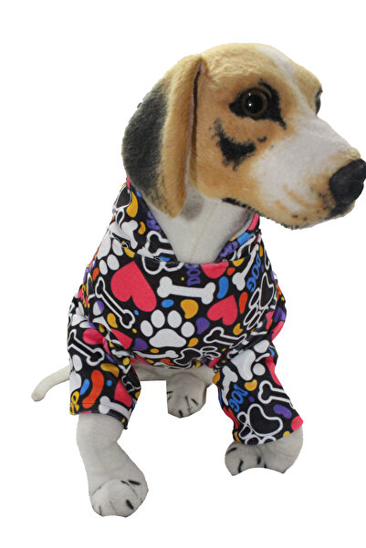 petite pati Siyah desenli Köpek Ve Kedi Kıyafeti Kalin Polar & Sweathirt