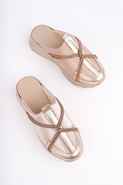 Madam Tarz Ljn-225 Stone Detailed Casual Slippers