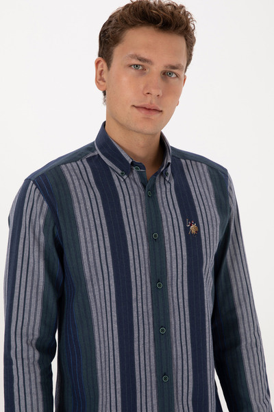 U.S. Polo Assn. Men's Dark Green Long Sleeve Shirt 50308219-Vr079