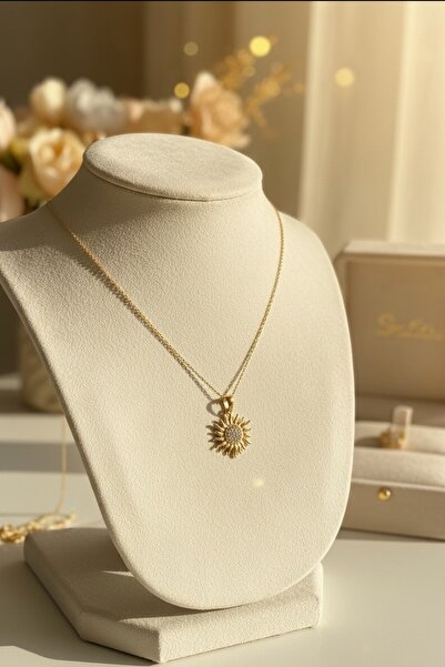 Utku Kuyumculuk 22 AYAR GÜNEŞ UÇLU ALTIN KOLYE