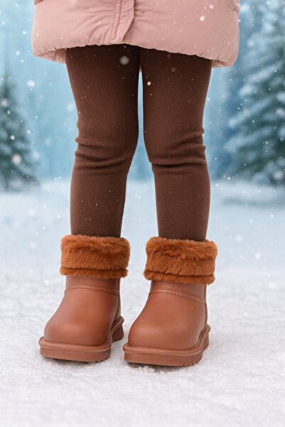 minibonito Waterproof Fur Lined Girls' Eva Rain Snow Boots