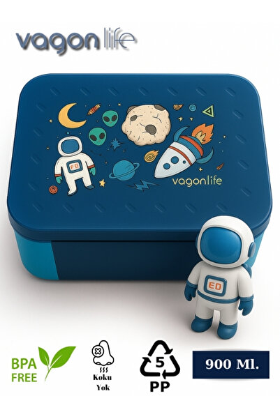 Vagonlife Çocuklar İçin Gıda Saklama Kabı - Kilitli, BPA’sız, 900 ML Lunch Box