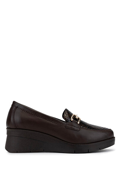 Tamer Tanca Women's Genuine Leather Brown Comfort Shoes