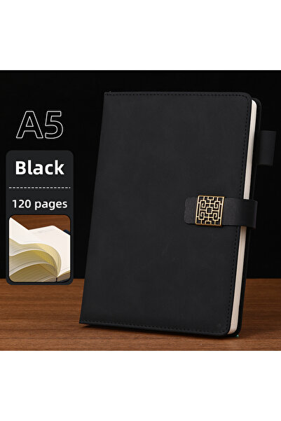 Choice A5 CHK-black Vintage A5 leather notebook with personalized soft cover ...