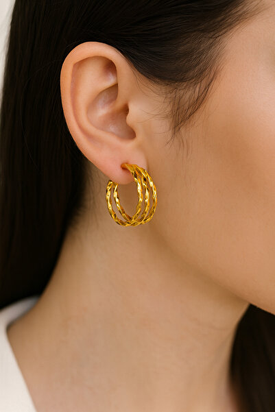 G Sport POLO Hadise Knitted Model Colorfast Steel Earrings