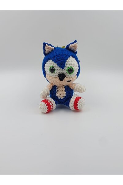 SLECrochet El Yapımı Sonic the Hedgehog Amigurumi Oyuncak – 12 cm Karakter Figür