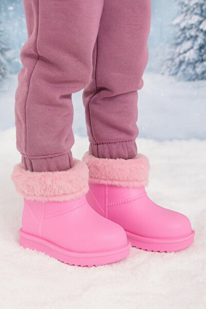 minibonito Waterproof Fur Lined Girls' Eva Rain Snow Boots
