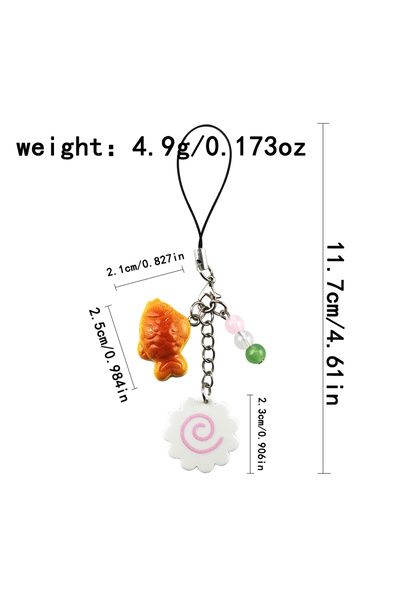 Choice سلسلة مفاتيح K738 على شكل طعام الشارع الياباني اللطيف، حقيبة سلسلة مفا...