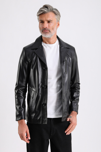 MQ Leather Maroquin Leather Rahel Men's Genuine Leather Coat