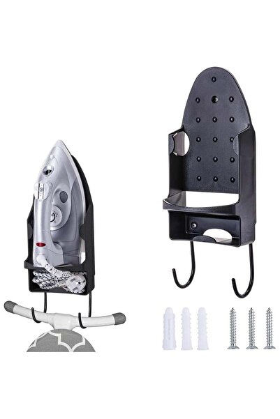 Arabest Ironing Board Hanger Wall Mount with Heat Resistant Iron Stand and Hooks