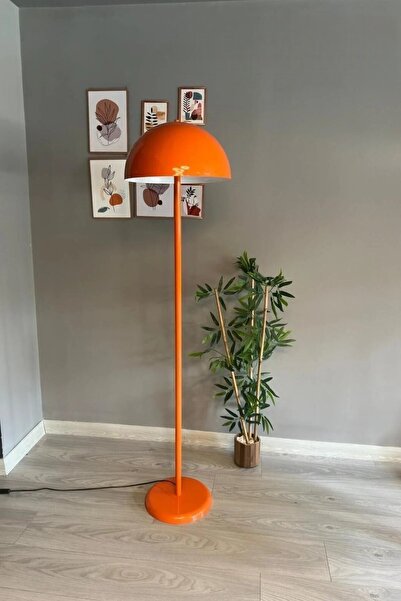 Bamyum Dimmerli Işığı Ayarlanabilen Işığı Artırılıp Azaltılabilen Turuncu Metal Lambader