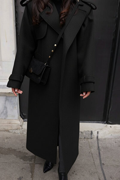 NET OF NOT Γυναικείο παλτό με ζώνη, άνετο και υψηλής ποιότητας, με λεπτομέρειες από απολέτα και λεπτομέρειες από την επένδυση