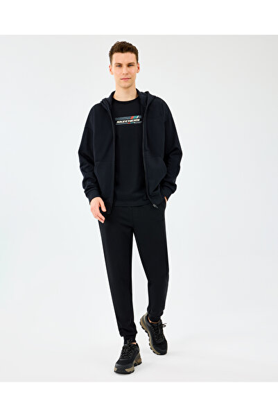 SKECHERS Ανδρικό μπλουζάκι με φερμουάρ M Essential, μαύρο φούτερ S2610014-3817