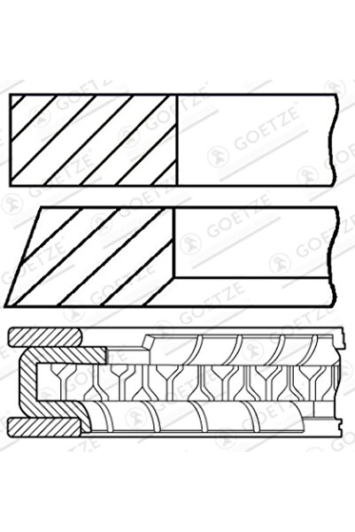 GOETZE ENGINE Set Segmenti Piston Dacia Logan/Sandero Proton Savvy