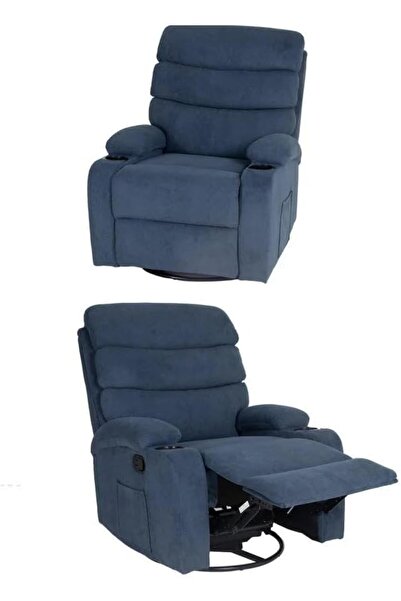 NZONE STORE Blue Rocking and Swivel Recliner Chair - Comfortable and Luxurious Design