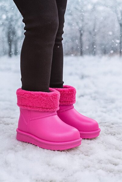 minibonito Waterproof Fur Lined Girls' Eva Rain Snow Boots