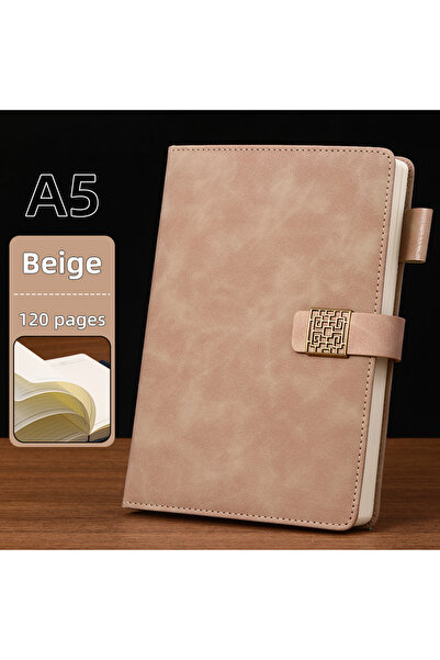 Choice A5 CHK-beige Vintage A5 leather notebook with personalized soft cover ...