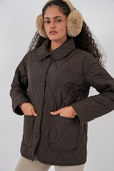 Bigdart Kadın Kapitone Oversize Mont 5226 - Kahverengi