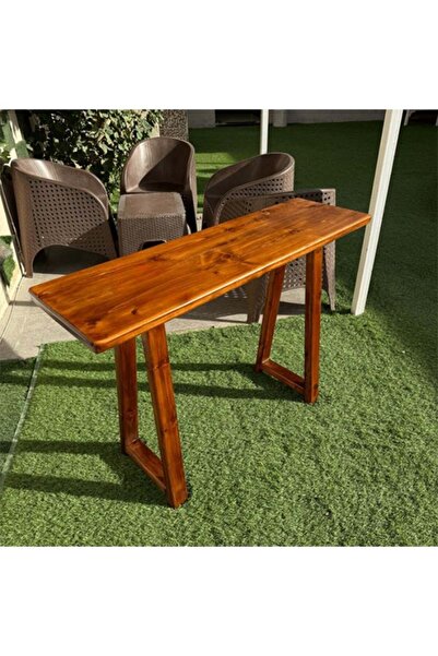 Story of candle Hakaya Sham3a Wooden Corner Coffee Table for Indoor & Outdoor Use, Premium Wood, Brown, 90x40x120 cm