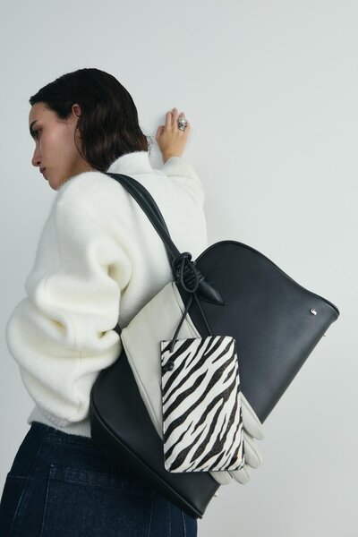 Suud Collection White Zebra Phone Bag