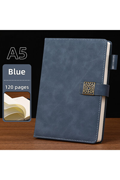 Choice A5 CHK-blue Vintage A5 leather notebook with personalized soft cover -...