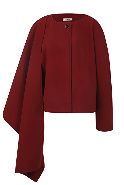 La Sarta The Flow Belted Cashmere Burgundy Coat
