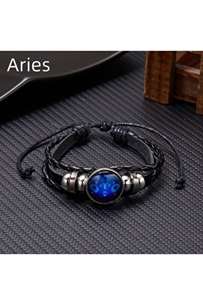 Choice BR22Y0338-3 أساور مضيئة بتصميم 12 برجًا فلكيًا، للرجال والنساء، لفّ كل...