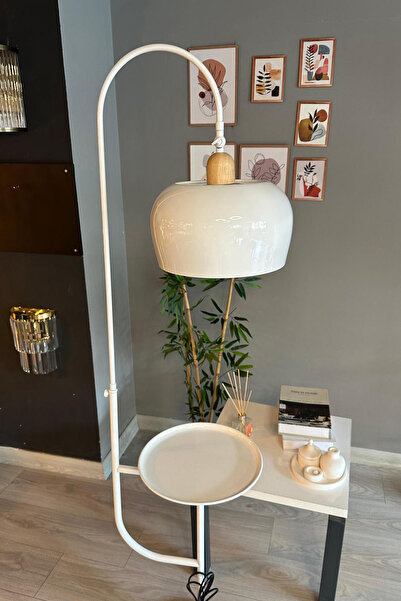 Bamyum Dimmerli Işığı Ayarlanabilen Işığı Artırılıp Azaltılabilen Beyaz Hareketli Başlık Metal Lambader