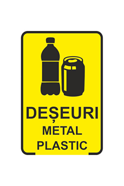 OEM Autocolant decorativ — indicator „Metal, Deșeuri de plastic”, 14,8x21 cm ...