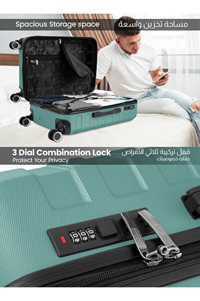 PARAJOHN Aero 20-Inch Cabin-Size (Small) ABS Hard Case Luggage Trolley Bag with 4 Spinner Wheels and Lock